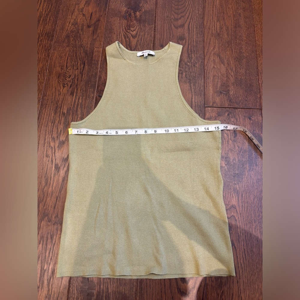 Madewell Snowy Phoebe Ribbed Tank Women’s Size Extra Large - Picture 3 of 6